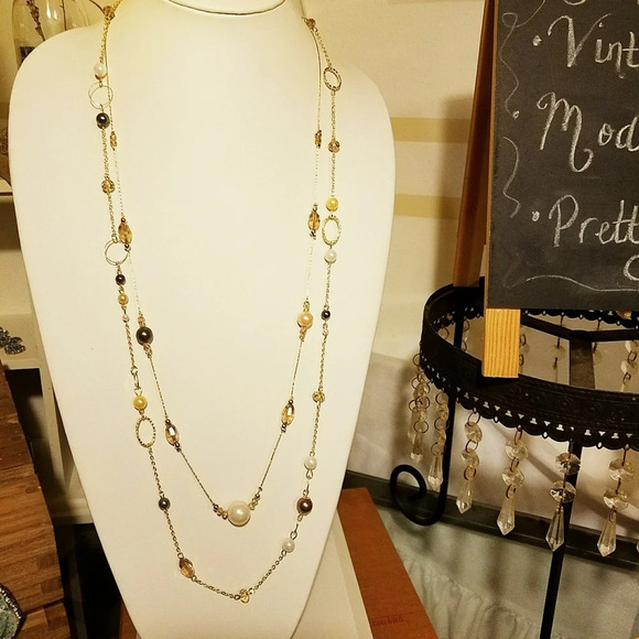 Dainty Necklace | Long Double Strand Beaded - Picture 10 of 10